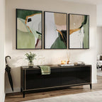 Large Framed Green and Beige Abstract Wall Art - Image 5