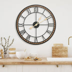 Micasso Large Farmhouse Wall Clock: 20 inch Modern Metal Black - Image 6