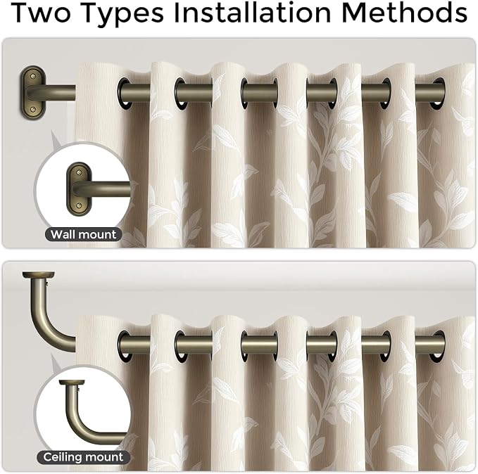 2 Pack Curtain Rods 32-46 Inch, Antique Bronze Wrap Around Blackout Curtain Rods - Image 4