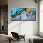 Anolyfi Teal Abstract Canvas Wall Art - Image 6