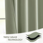 MIULEE Sage Green Back Tab Blackout Curtains 72 Inch Length 2 Panels Set - Image 7