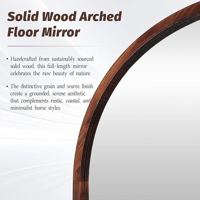 Full Length Mirror 76"×41" Floor Mirror Standing Tall Mirror, Arched Stand up - Image 4