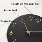 Mosewa 12 Inch Black Wall Clock Battery Operated Silent Non Ticking Modern - Image 9