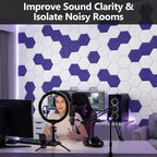 18Pack Hexagon Acoustic Panels 12" X 10" X 0.4" Sound Proof Panels, High - Image 2