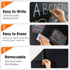 Chalkboard Wallpaper Peel and Stick, 35.4"x78.7" Blackboard Contact Paper Self - Image 7