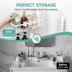 Veken 6-Pack Rustproof&Waterproof Shower Caddy, Adhesive Shelves Rack - Image 7