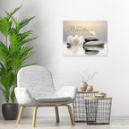 EOBTAIN Zen Stone Framed Wall Art 20x16 Inches Butterfly and Flower Spa - Image 7