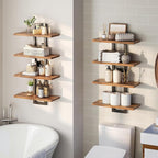 HOOBRO Floating Shelves, 15 Inch Wall Shelf Set of 4, Wall Mounted Storage - Image 6