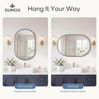 DUMOS 24" x 36" Oval Bathroom Mirror, Tempered Glass, Morden Vanity Mirror - Image 4