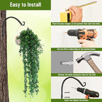 FEED GARDEN 2 Pack 14 Inch Hanging Plant Bracket Wall Hooks Decorative Plant - Image 6