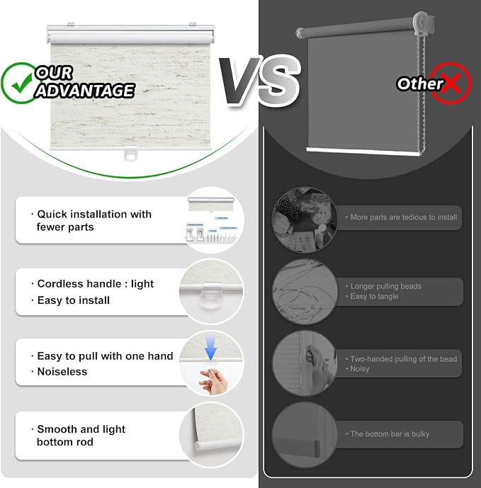 Cordless Roller Shades Blackout Blinds - Image 3