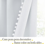 NICETOWN Pom Poms Trimming Blackout Curtains, Farmhouse Blackout Window - Image 4