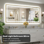 88x38 Inch LED Bathroom Mirror - Image 3