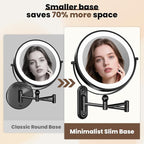 9" Wall Mounted LED Lighted Makeup Vanity Mirror - 4000mAh Rechargeable Double - Image 4
