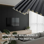 Extra Long Black Wall Panels for Interior Wall Décor 114x6.2x0.4in 8pack Modern - Image 4