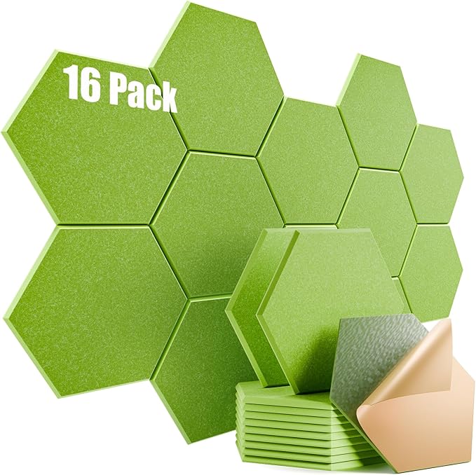 16 Pack Self-Adhesive Acoustic Panels 12" X 10" X 0.4" by Dailycooper
