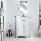 Wall Mount Mirror for Bathroom, Brush Silver Metal Framed Rounded Corner - Image 2