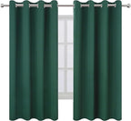 LEMOMO Dark Green Bedroom Blackout Curtains/52 x 63 Inch Long/Set of 2 Curtain - Image 2