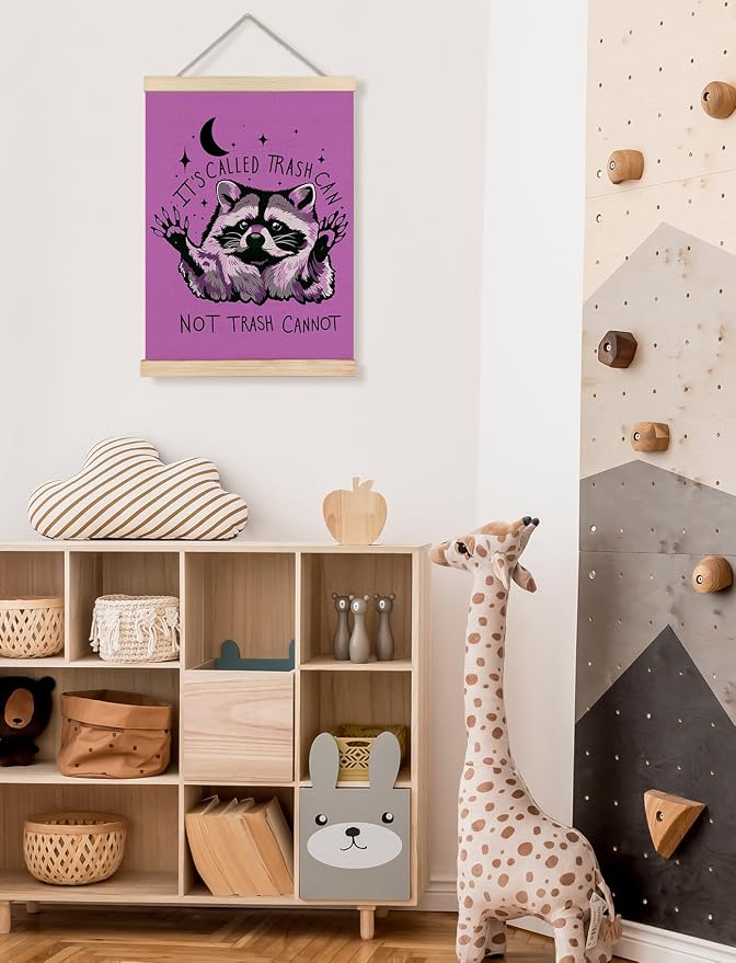 Foritho Funny Motivational Raccoon Meme Poster Wall Art Framed - Image 6