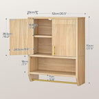 HOOBRO Fluted Medicine Cabinet, Farmhouse Bathroom Wall Cabinet - Image 3