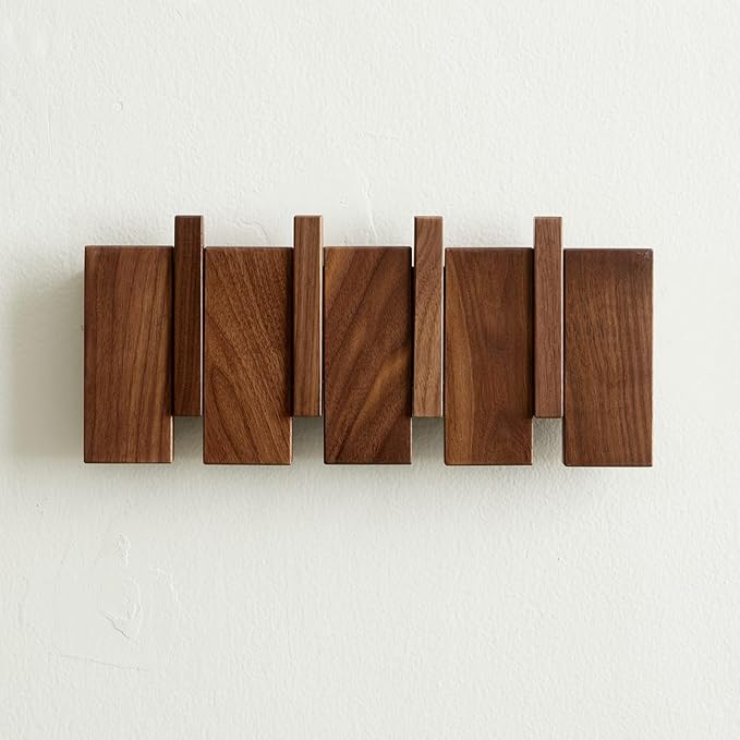 QUELLANCE Wooden Coat Hooks Wall Mounted, Coat Rack Hanger Wall Mount by WelcometoQuellance
