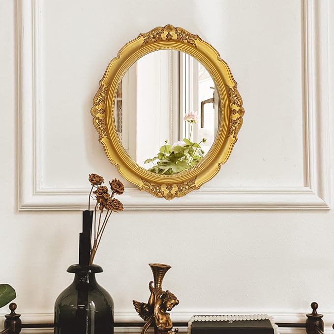 Eaoundm 13.1 x 14.8 inchs Decorative Wall Mirror, Vintage Hanging Mirrors - Image 2