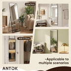 Antok 48"x14" Over the Door Mirror, Full Length Mirror Door Hanging - Image 9