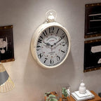 Menterry Oval Retro Wall Clock, Rustic Vintage Style, Battery Operated Silent - Image 7