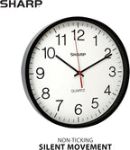 Sharp Wall Clock Silent Non Ticking 10 Inch Quality Quartz Battery Operated - Image 2