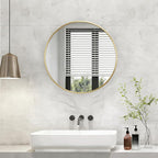 NEWBULIG 24 Inch Round Wall Mirror, Bathroom Mirror - Image 7
