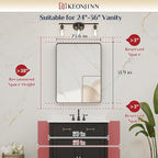 Keonjinn Gold Bathroom Mirrors for Vanity, 24 x 32 Inch Rounded Rectangle Gold - Image 7