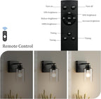 Battery Operated Wall Sconce Set of 2, Easy Install Dimmable Wireless Wall - Image 3