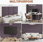 IFNOW Wall Mounted Upholstered Headboard Full, 3D Peel and Stick Soundproof - Image 7