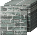 3D Wall Panels Peel and Stick in Green，40 PCS XPE Foam 3D Wallpaper, Faux Brick by Greymond