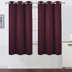LEMOMO Burgundy Red Blackout Curtains 42 x 63 Inch Length/Set of 2 Curtain by Lemomo
