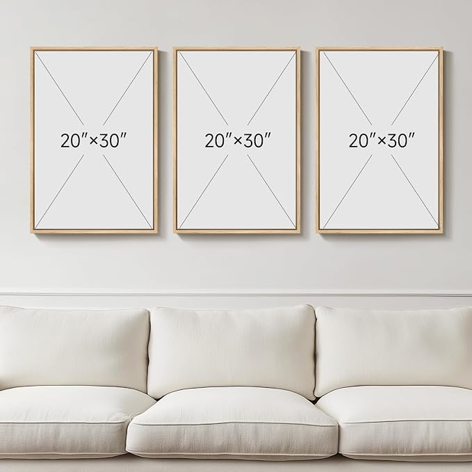 Large Framed Green and Beige Abstract Wall Art Set of 3, Modern Neutral Canvas - Image 3