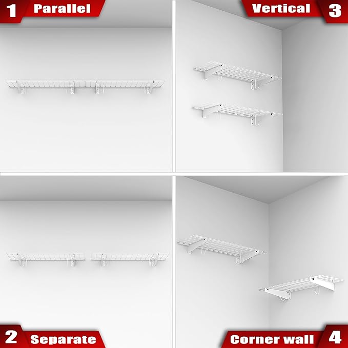 WALMANN 2 Pack Garage Wall Shelves, 45x15 inch Wall Mounted Storage Shelves - Image 9