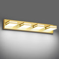 Modern LED Bathroom Lights Fixtures 4-Light, Metal Gold Acrylic Wall Lighting by JZEKVN