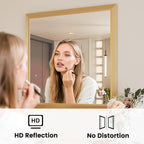 Amorho Bathroom Mirror, 40x36 Inch Golden Thick Metal Framed Wall Mirrors - Image 2