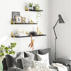 YGEOMER Floating Shelves for Wall, Different Sizes Black Wall Shelves for - Image 6