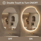 LOVESPEJO Irregular Backlit Mirror Bathroom 25x35 Inch, Asymmetrical LED - Image 5