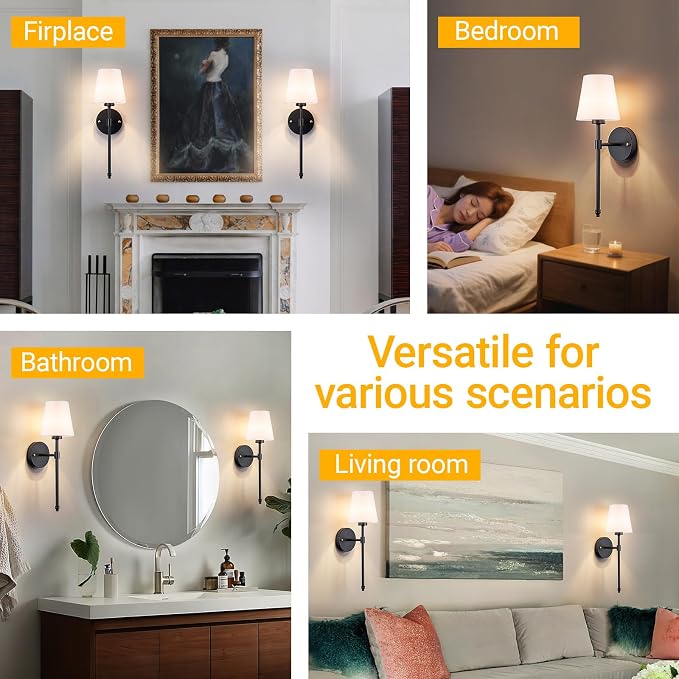 Battery Operated Wall Sconces Set Of 2, Wireless Battery Wall Light - Image 9