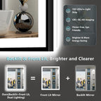 28x36 Black Framed LED Bathroom Mirror - Image 4