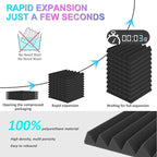 JBER 24 Pack Red and Charcoal Acoustic Panels Studio Foam Wedges Fireproof - Image 3