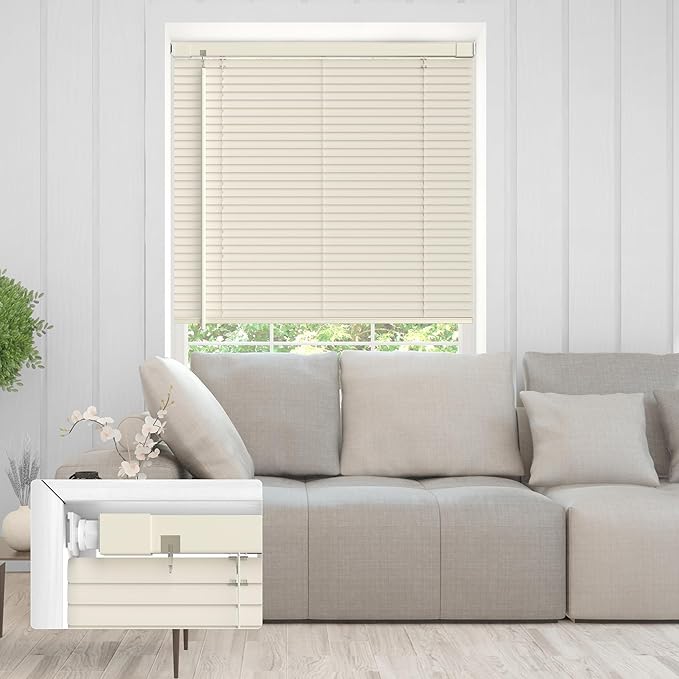 No Drill No Tool 1" Vinyl Mini Blinds, Light Filtering Horizontal Window Blinds - Image 7