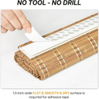 LazBlinds No Tools No Drill Bamboo Roller Shades, Cordless Bamboo Blinds - Image 2
