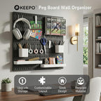 Keepo Peg Board Wall Organizer – Plastic Pegboard Panels, Modular Peg Board - Image 2