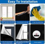 100% Blackout Blind Magnetic Blackout Window Cover 118 x 57Inch, Media Room - Image 7