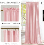 NICETOWN Baby Pink Velvet Curtains 96 inch Length, Room Darkening Thermal - Image 8