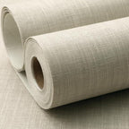 SHUFA Gray Beige Cotton-Like Textured Grasscloth Wallpaper Matte Thick Real - Image 2